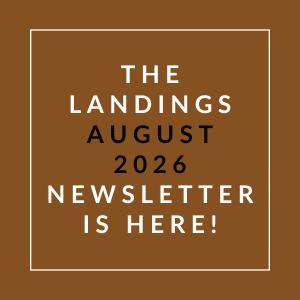 The image announces the availability of the Landings August 2026 newsletter.
