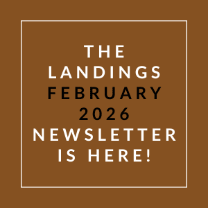 The image announces the availability of the Landings February 2026 newsletter.