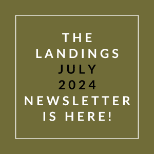 a field with the words the landings july 2024 newsletter is here