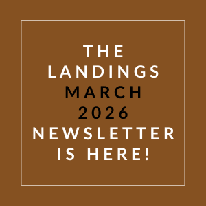 The image announces the availability of the Landings March 2026 newsletter.