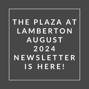 the logo for the plaza at lambretta august 2024 newsletter is here