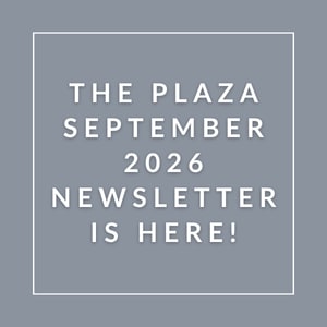The image announces the availability of the Plaza September 2026 newsletter.