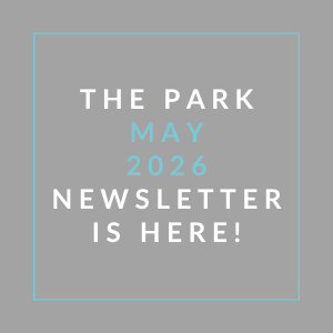 The image announces the availability of the park's newsletter for May 2026.