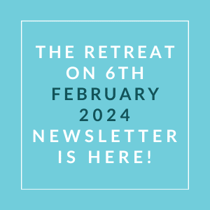 the retreat on 6th january 2024 newsletter is here text on blue background