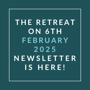 the retreat on 6th january 2024 newsletter is here text on blue background