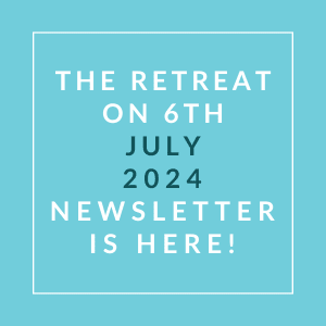 the retreat on 6th july 2020 newsletter is here text on blue background