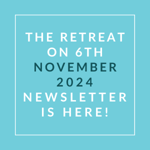 the retreat on 6th november 2024 newsletter is here text on blue background