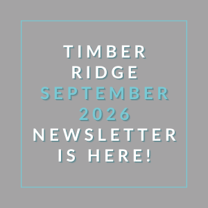 A graphic announcing the availability of the Timber Ridge September 2026 newsletter.
