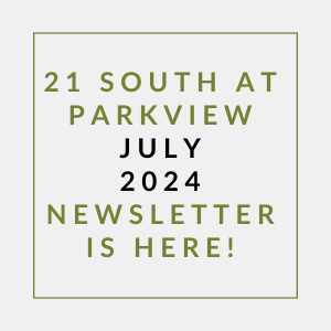 a sign with the words south at parkview july 2024 newsletter is here