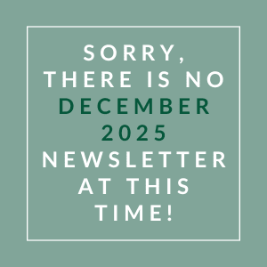 The image displays a message apologizing for the absence of a December 2025 newsletter.