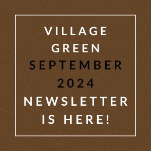 the logo for the village green september 2024 newsletter is here