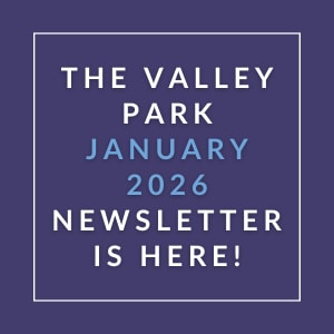 The image is a cover of the Valley Park January 2026 newsletter.