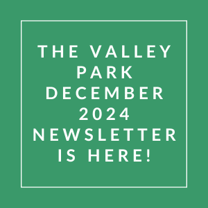 The image announces the availability of the Valley Park December 2024 newsletter.