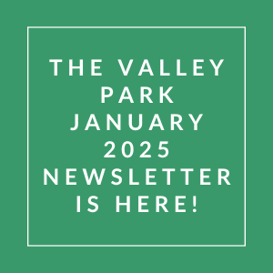 The image announces the availability of the Valley Park January 2025 newsletter.