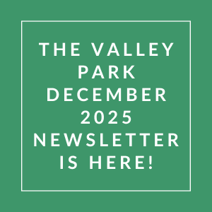 The image announces the availability of the Valley Park December 2025 newsletter.