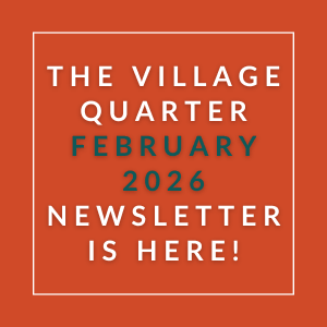 The image announces the availability of the village quarter January 2026 newsletter.