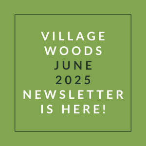 A green square with white text announcing the June 2025 newsletter.
