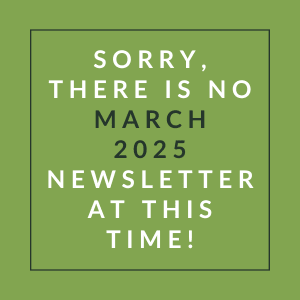 a green background with white text and the words village woods march 2024 newsletter is here