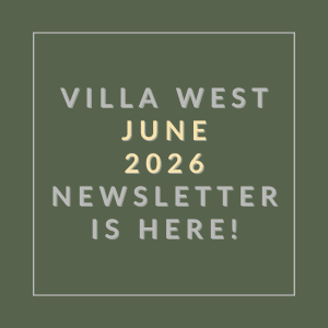 The image announces the availability of the Villa West June 2026 newsletter.