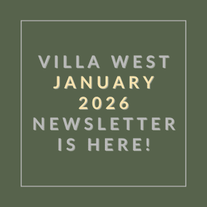 The image announces the availability of the Villa West January 2026 newsletter.