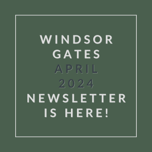 a green background with the words window gates april 2022 newsletter is here