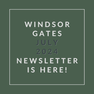 a green background with the words window gates july 2024 newsletter is here