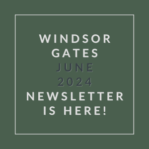 a green background with the words window gates june 2024 newsletter is here