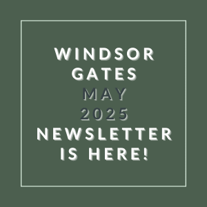 a green background with the words window gates april 2022 newsletter is here