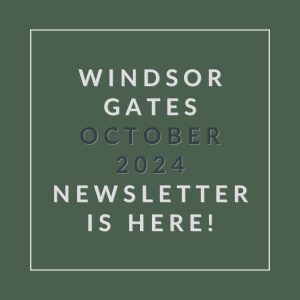 a green background with the words window gates october 2024 newsletter is here