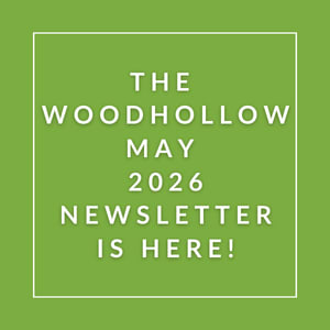 The image announces the availability of the Woodhollow May 2026 newsletter.