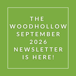 The image announces the availability of the Woodhollow September 2026 newsletter.