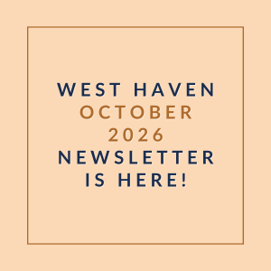 The image announces the release of the West Haven October 2026 newsletter.
