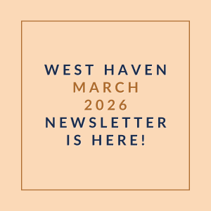 The image announces the availability of the West Haven March 2026 newsletter.