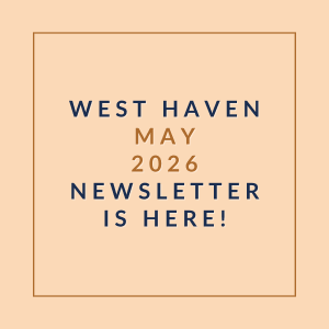 The image announces the availability of the West Haven May 2026 newsletter.