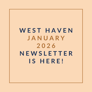 The image announces the availability of the West Haven January 2026 newsletter.