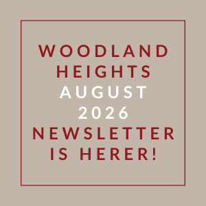 A newsletter for Woodland Heights is available for August 2026.