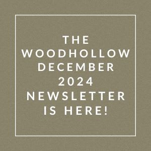 The image announces the availability of the Woodhollow December 2024 newsletter.