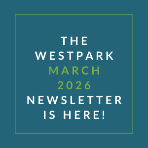 The image announces the availability of the Westpark March 2026 newsletter.