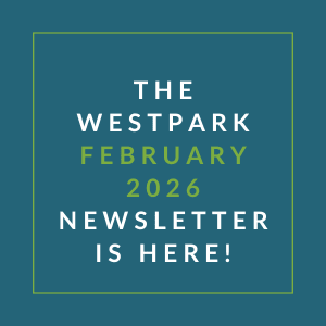 The image announces the availability of the Westpark February 2026 newsletter.