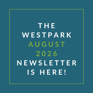 The image announces the availability of the Westpark August 2026 newsletter.