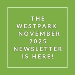 The image announces the availability of the Westpark October 2025 newsletter.