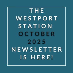 The image is a cover of the Westport Station October 2025 newsletter.
