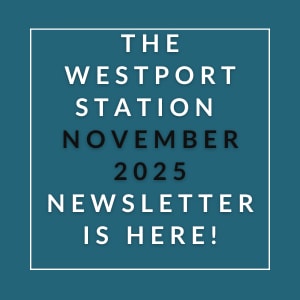 The image is a cover of the Westport Station November 2025 newsletter.