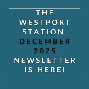 The image is a cover of the Westport Station December 2025 newsletter.