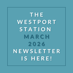 The image is a cover of the Westport Station March 2026 newsletter.