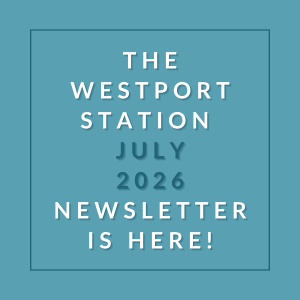 The image is a cover of the Westport Station July 2026 newsletter.