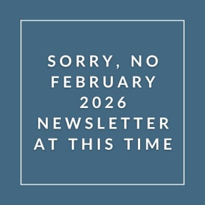 A message apologizing for the absence of a newsletter in February 2026.