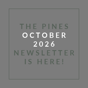 The image announces the release of the Pines October 2026 newsletter.