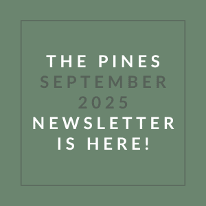 The image announces the availability of "The Pines September 2025 Newsletter".