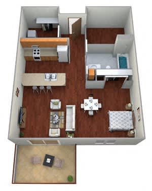 Floor Plan  Studio Floor Plan at Mezzo Apartments, Fargo, ND